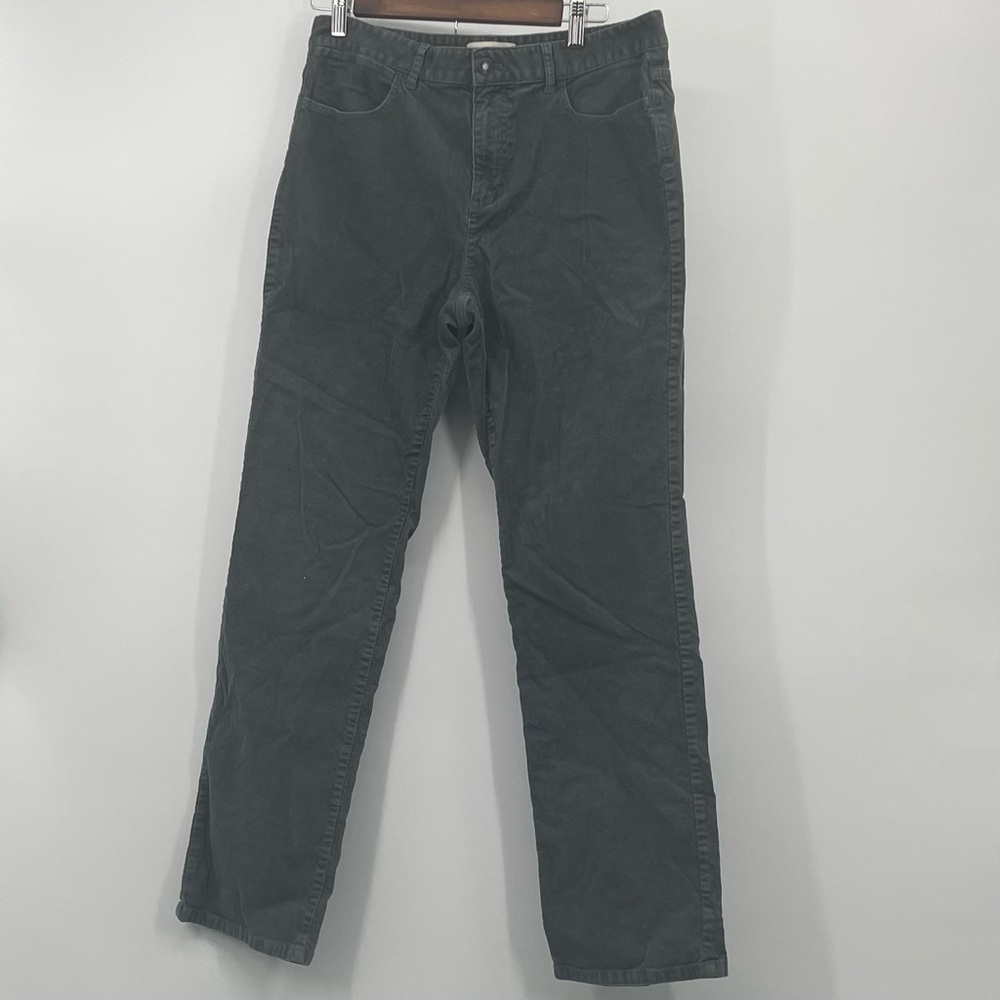 Talbots Heritage Straight Corduroy Pants Gray Stretch Jeans